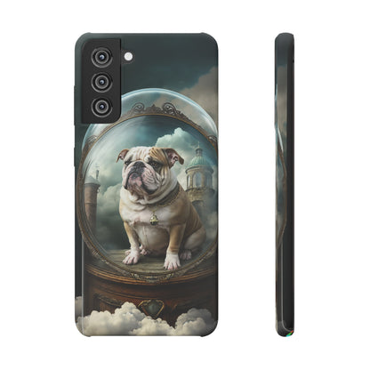 Bulldog in a Serene Elemental Art: Glass, Clouds, Beauty