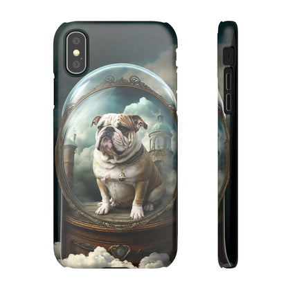 Bulldog in a Serene Elemental Art: Glass, Clouds, Beauty