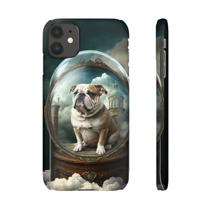 Bulldog in a Serene Elemental Art: Glass, Clouds, Beauty