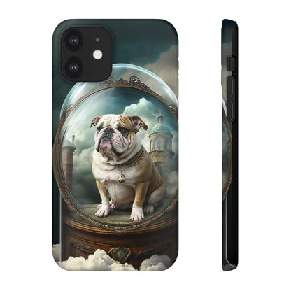 Bulldog in a Serene Elemental Art: Glass, Clouds, Beauty