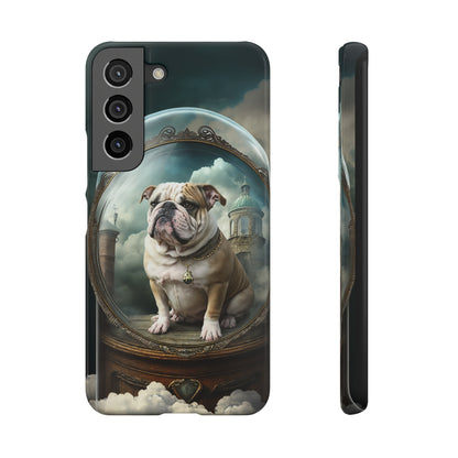 Bulldog in a Serene Elemental Art: Glass, Clouds, Beauty