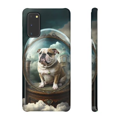 Bulldog in a Serene Elemental Art: Glass, Clouds, Beauty