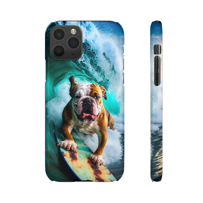 Bulldog Surfer Riding the Waves