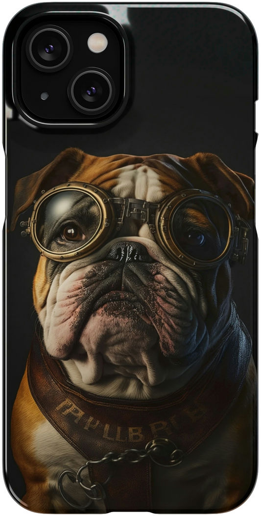 Bulldog Swagger: Classic Leather and Brass Goggles!