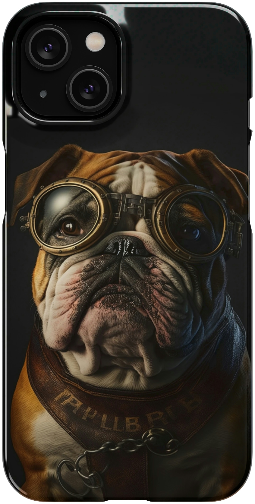 Bulldog Swagger: Classic Leather and Brass Goggles!