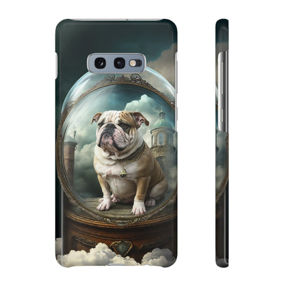 Bulldog in a Serene Elemental Art: Glass, Clouds, Beauty