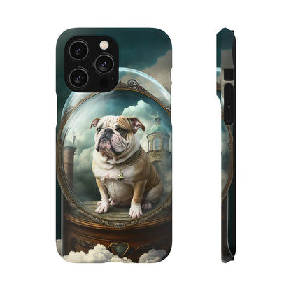 Bulldog in a Serene Elemental Art: Glass, Clouds, Beauty