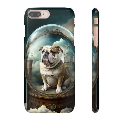 Bulldog in a Serene Elemental Art: Glass, Clouds, Beauty