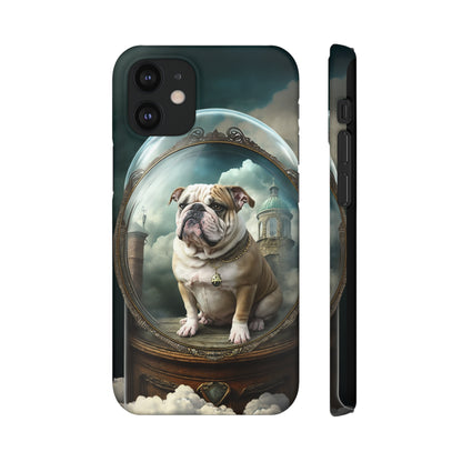 Bulldog in a Serene Elemental Art: Glass, Clouds, Beauty