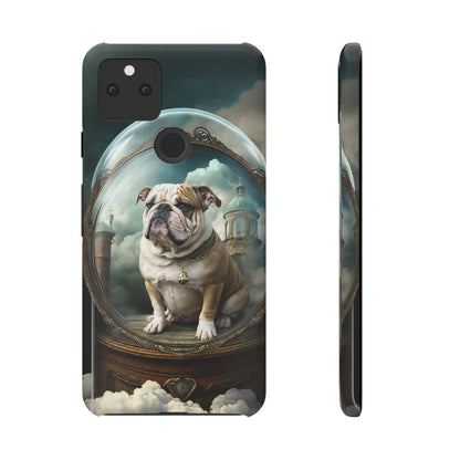 Bulldog in a Serene Elemental Art: Glass, Clouds, Beauty