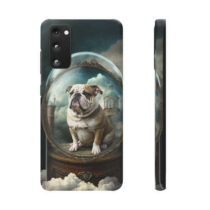 Bulldog in a Serene Elemental Art: Glass, Clouds, Beauty