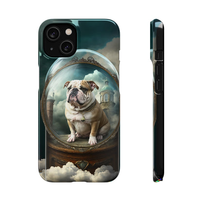 Bulldog in a Serene Elemental Art: Glass, Clouds, Beauty