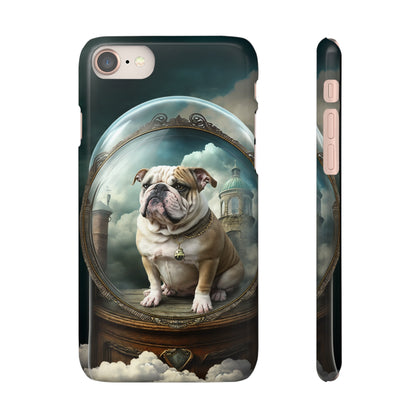 Bulldog in a Serene Elemental Art: Glass, Clouds, Beauty