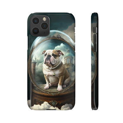 Bulldog in a Serene Elemental Art: Glass, Clouds, Beauty