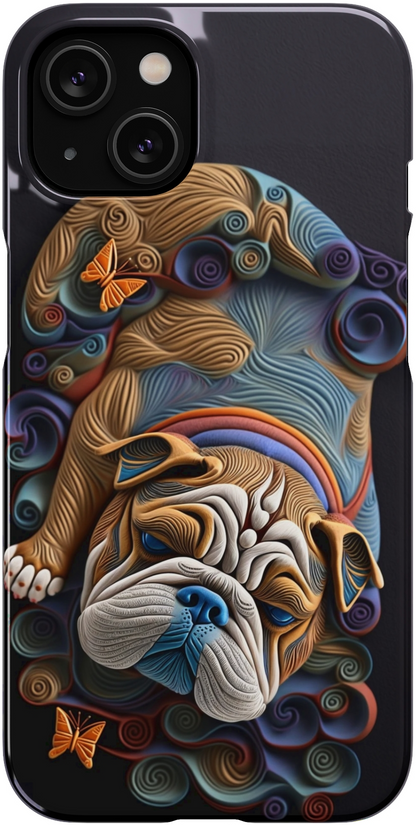 Dreaming Bulldog: Paper Quillwork Art Inspired Image