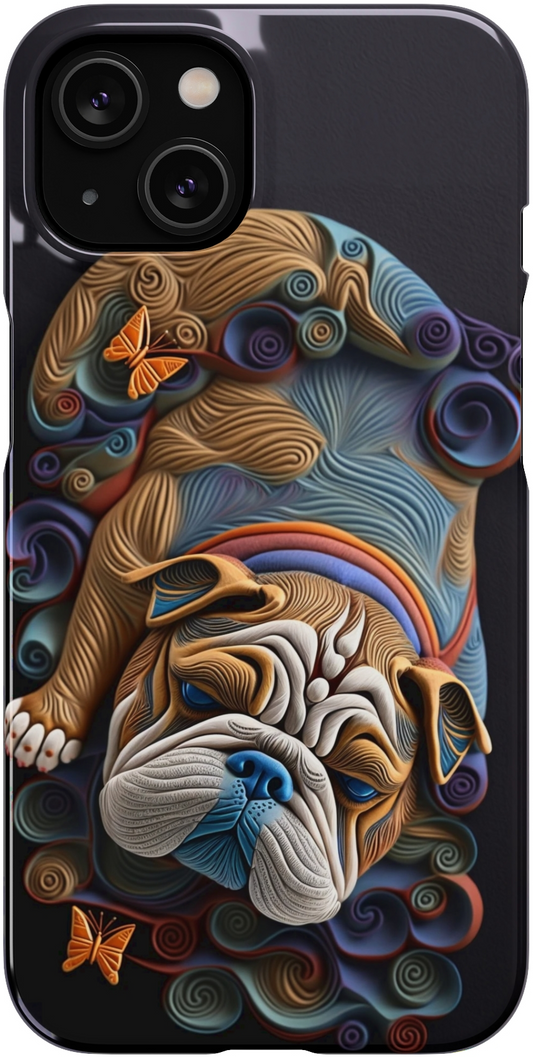 Dreaming Bulldog: Paper Quillwork Art Inspired Image