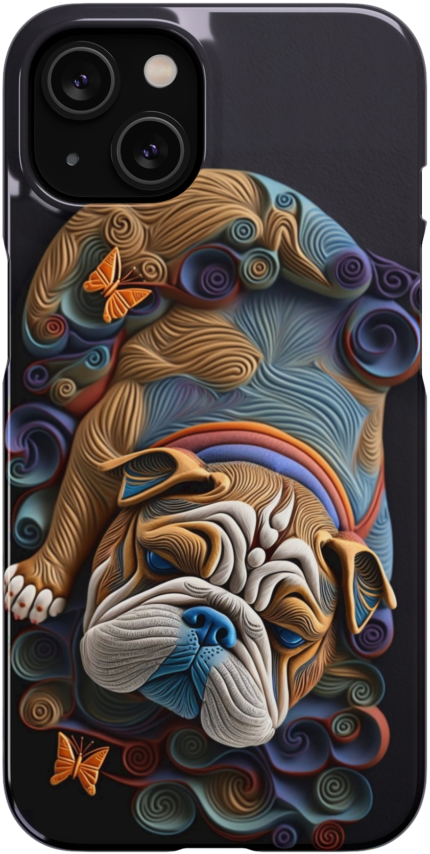 Dreaming Bulldog: Paper Quillwork Art Inspired Image