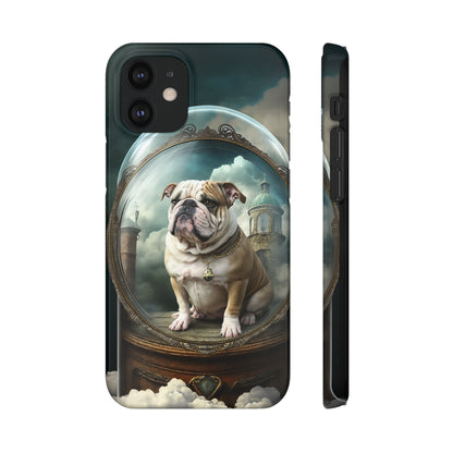 Bulldog in a Serene Elemental Art: Glass, Clouds, Beauty