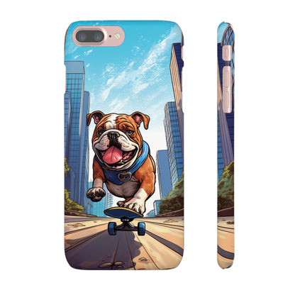 Skateboarding Bulldog: Urban Adventure Cartoon Case