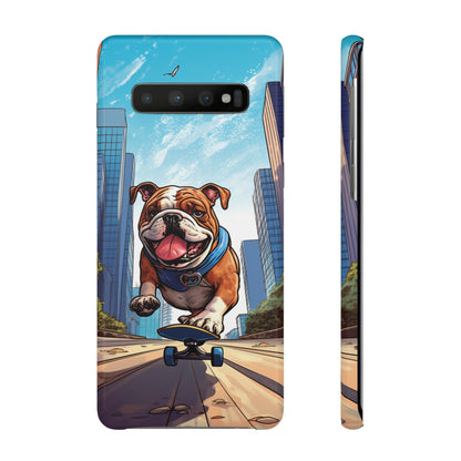 Skateboarding Bulldog: Urban Adventure Cartoon Case