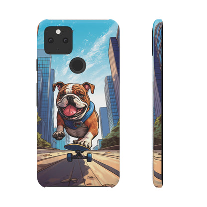 Skateboarding Bulldog: Urban Adventure Cartoon Case