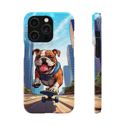 Skateboarding Bulldog: Urban Adventure Cartoon Case