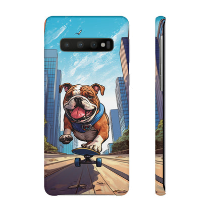 Skateboarding Bulldog: Urban Adventure Cartoon Case