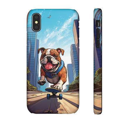 Skateboarding Bulldog: Urban Adventure Cartoon Case