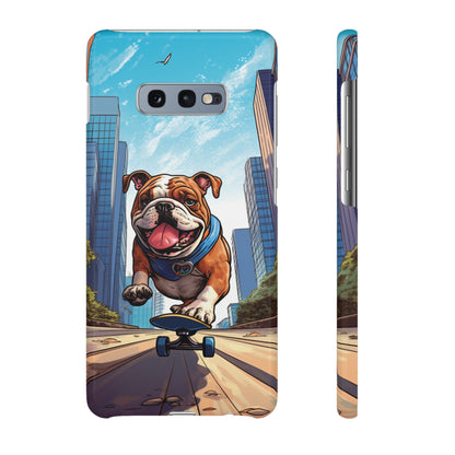 Skateboarding Bulldog: Urban Adventure Cartoon Case