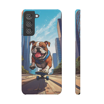 Skateboarding Bulldog: Urban Adventure Cartoon Case