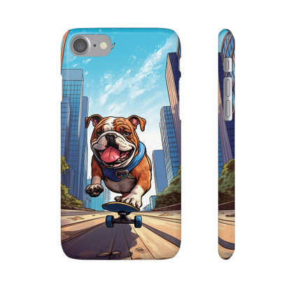 Skateboarding Bulldog: Urban Adventure Cartoon Case