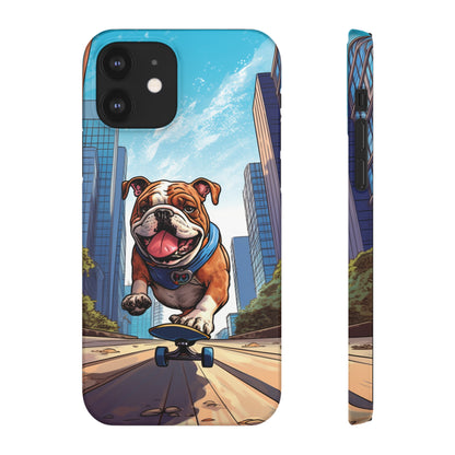 Skateboarding Bulldog: Urban Adventure Cartoon Case