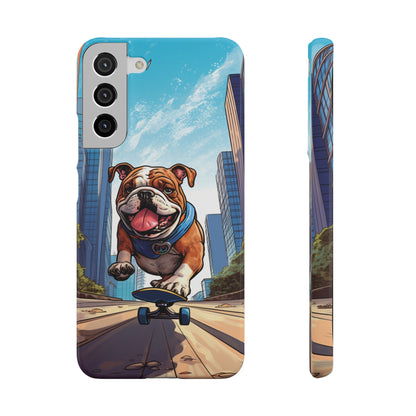 Skateboarding Bulldog: Urban Adventure Cartoon Case