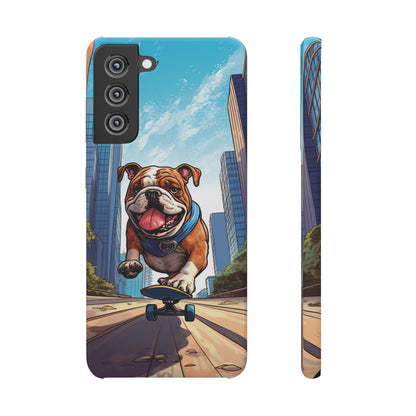 Skateboarding Bulldog: Urban Adventure Cartoon Case