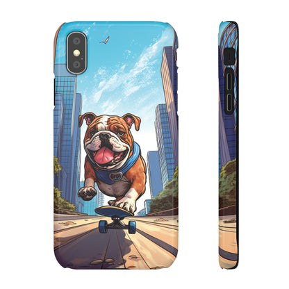 Skateboarding Bulldog: Urban Adventure Cartoon Case