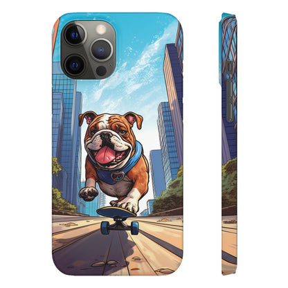 Skateboarding Bulldog: Urban Adventure Cartoon Case