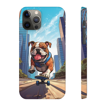 Skateboarding Bulldog: Urban Adventure Cartoon Case