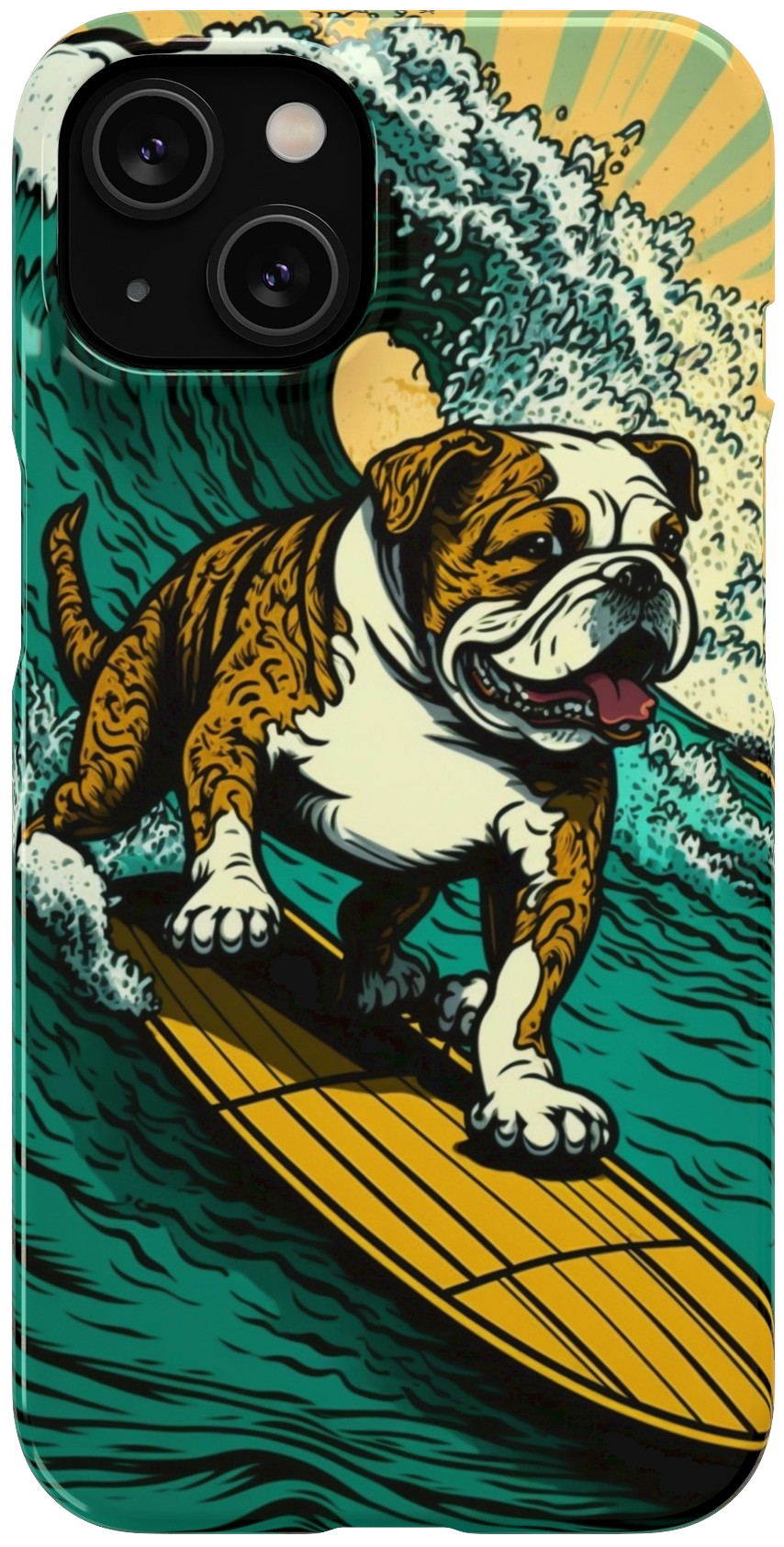 Surf's Up Bulldog: Ride the Wave with Your Best Pal