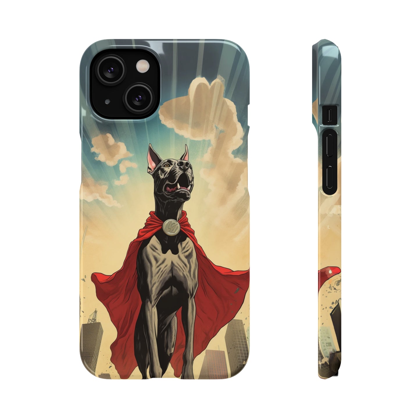 Mighty Guardian: Cartoon Superhero Great Dane