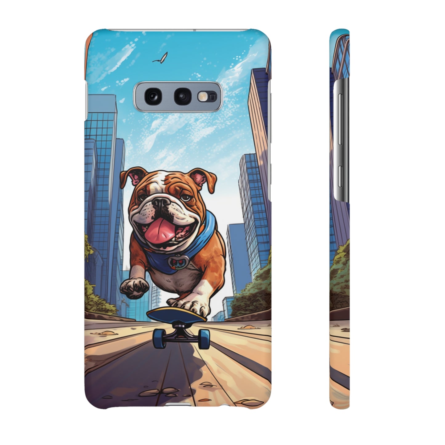 Skateboarding Bulldog: Urban Adventure Cartoon Case