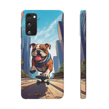 Skateboarding Bulldog: Urban Adventure Cartoon Case