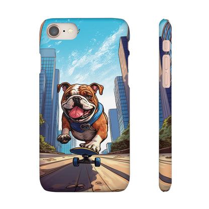 Skateboarding Bulldog: Urban Adventure Cartoon Case