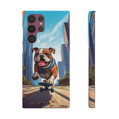 Skateboarding Bulldog: Urban Adventure Cartoon Case