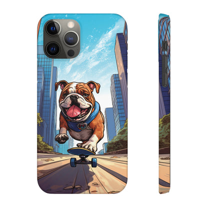 Skateboarding Bulldog: Urban Adventure Cartoon Case